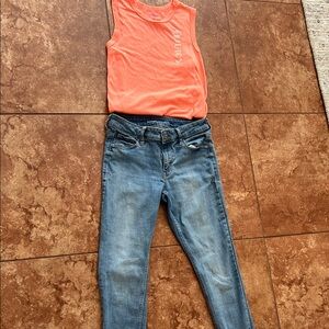 Juicy Couture tank and Light Blue Skinny Jeans